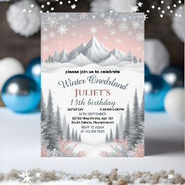 Invitación ahora chica azul nieve Invierno Onederland 13 cump