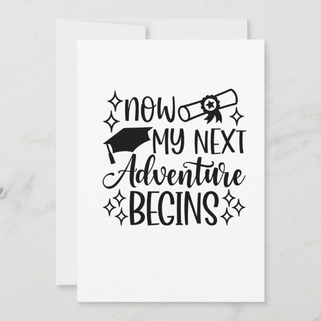 Invitación Ahora comienza mi próxima aventura de graduación (Anverso)