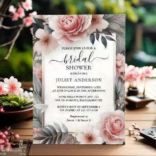 Invitación Ahora el boho rosado seda peony Rosa dudoso ducha 