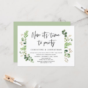Invitación Ahora es hora de fiesta, Fiesta de Boda a escondid