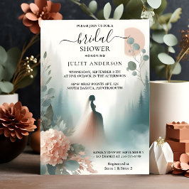 Invitación Ahora Eucalyptus Lace Tulle Dusty Blue Bridal Show