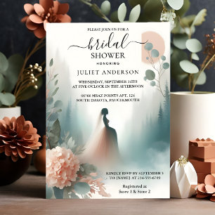 Invitación Ahora Eucalyptus Lace Tulle Dusty Blue Bridal Show