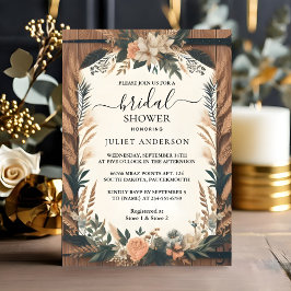 Invitación Ahora Garden Spring Wood Boho Rustic Bridal Shower