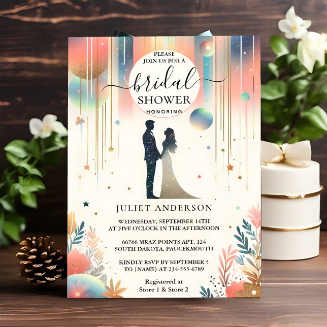 Invitación Ahora Glam Bright Pastel Ombre Purpurina Bridal Sh (Subido por el creador)