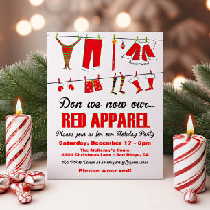Invitación ¿Ahora invitamos a nuestros Navidades de ropa roja