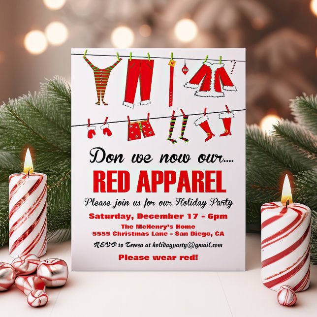 Invitación ¿Ahora invitamos a nuestros Navidades de ropa roja (Subido por el creador)