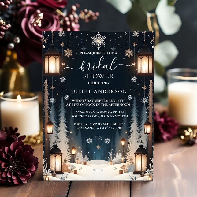 Invitación Ahora las estrellas forestales nevan brillante duc (Subido por el creador)