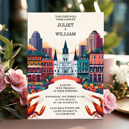 Invitación Ahora Lobster Beach Ocean Summer New Orleans Boda