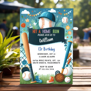Invitación Ahora los hombres Ball Wood Game Team Baseball Pri