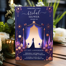 Invitación Ahora lujo de Fuchsia Crown Royal Blue Bridal Show
