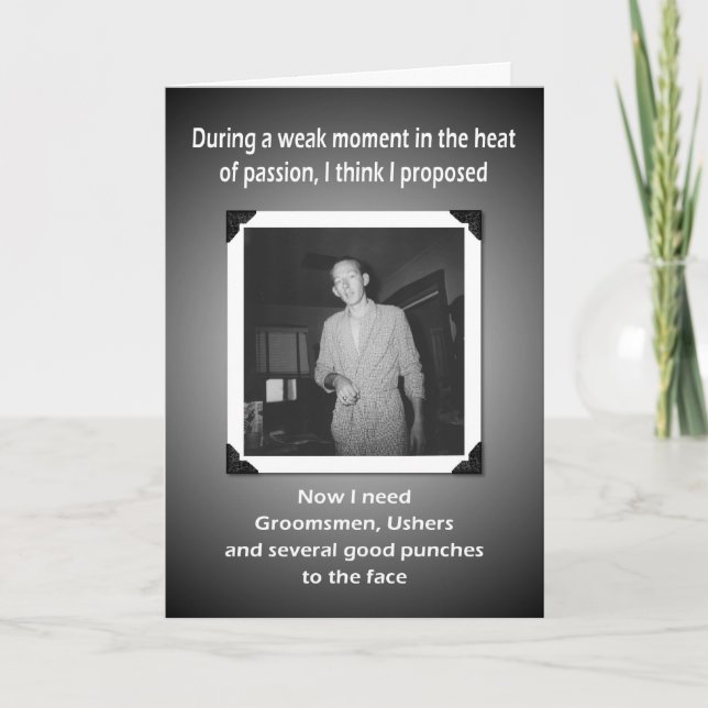 Invitación Ahora necesito padrinos de boda y a ujieres (Anverso)