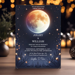 Invitación Ahora Noche Sunset Stars Moon Cloud Twilight Boda