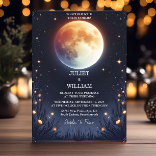 Invitación Ahora Noche Sunset Stars Moon Cloud Twilight Boda