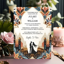 Invitación Ahora Ornate Retro Árabe Exótico Negrita Boda Dama