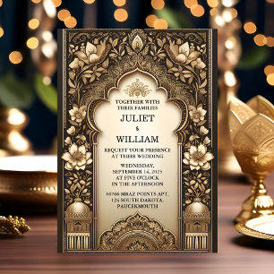 Invitación Ahora Palacio Hindi Henna Mehndi Boda de estilo in