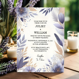 Invitación Ahora Pluma Caída Primavera Verano Lavanda Boda