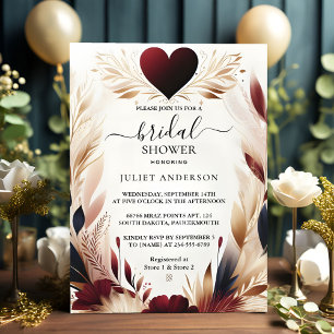 Invitación Ahora Regalo de Boda de Otoño Burgundy Tradicional