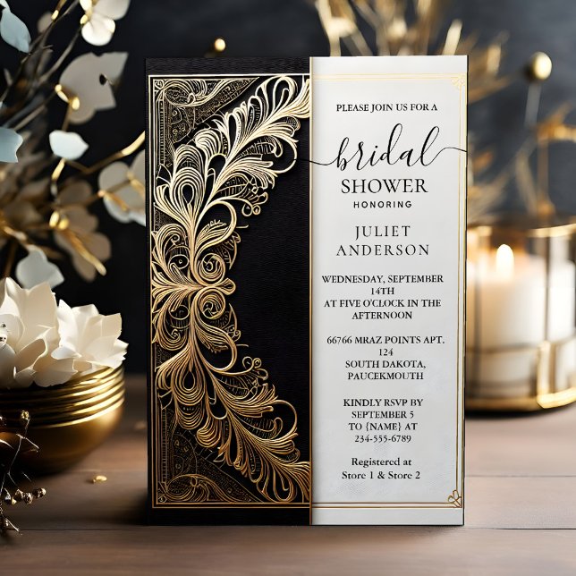 Invitación Ahora Relieve metalizado dorado floral de Lace duc (Subido por el creador)