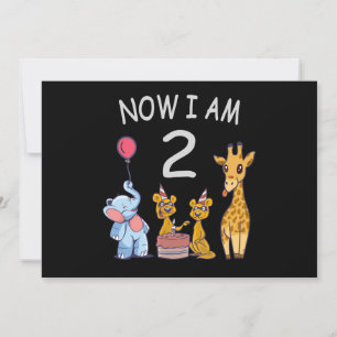 Invitación Ahora tengo 2 años Cumpleaños número 2 en el Zooló