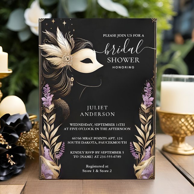 Invitación Ahora Vestir código Prom Masquerade Ball Bridal Sh (Subido por el creador)
