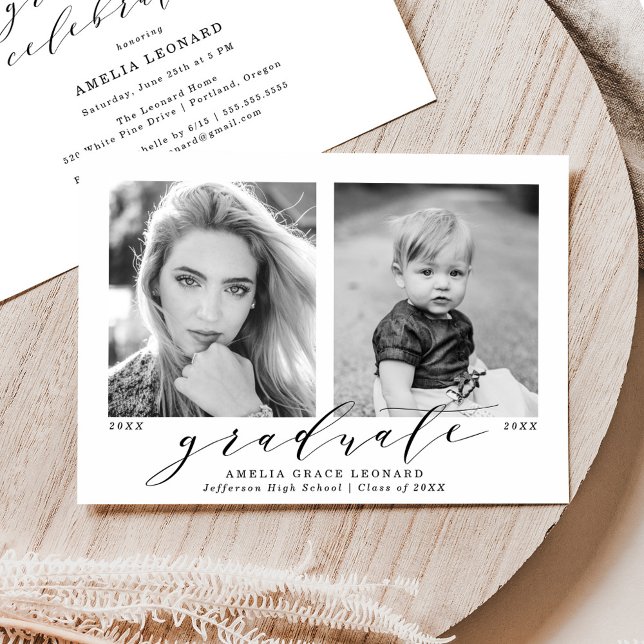 Invitación Ahora y después, fiesta de graduación de fotos (Subido por el creador)