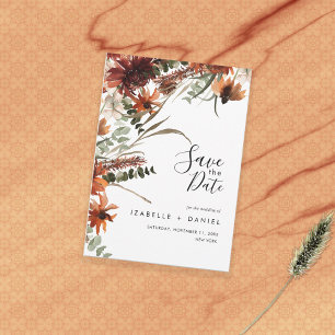 Invitación Ahorra la fecha de boda rústica natural de terraco