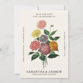 Invitación Ahorra la fecha floral vintage