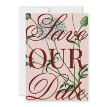 Ahorra la fecha floral vintage sobredimensionado