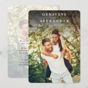 Invitación AHORRAR LA FECHA foto moderna nombres elegantes os