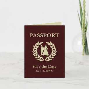 Invitación ahorre el pasaporte del boda de la fecha