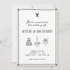 Invitación Ahorre la fecha de la frontera rayada de arenisca