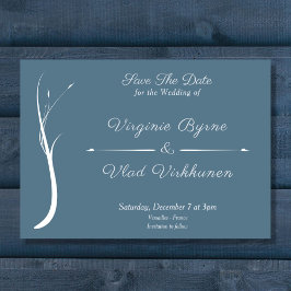 Invitación Ahorro de Boda Azul Polvoriento Save The Date
