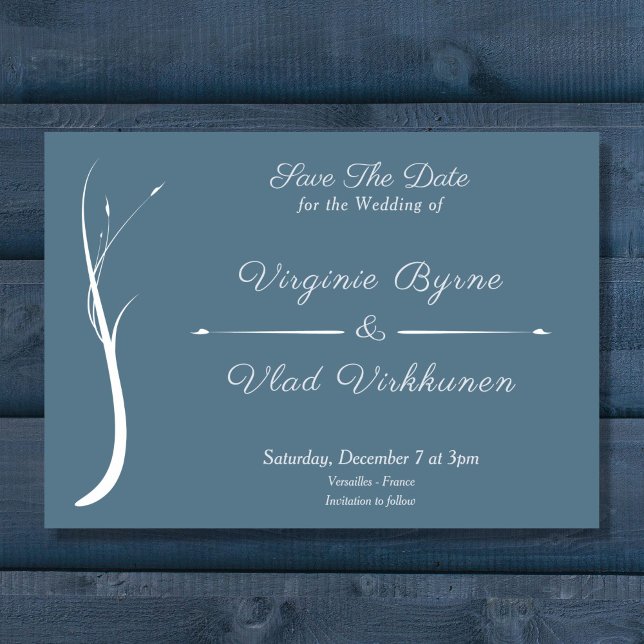 Invitación Ahorro de Boda Azul Polvoriento Save The Date (Dusty Blue Wedding Save The Date Invitation)
