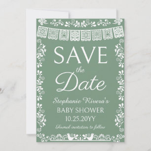 Invitación Ahorro de Fecha de Baby Shower Cielito Lindo Verde