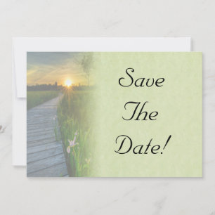Invitación Ahorro de Fecha de Boda al Atardecer