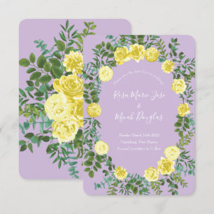 Invitación Ahorro de Fecha de Boda de Rosa Púrpura Lila y Ama