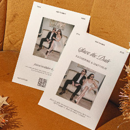 Invitación Ahorro de Fecha de Boda en Dinero Antiguo Marrón