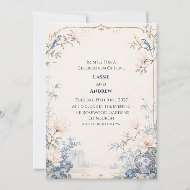 Invitación Ahorro de fecha de boda personalizado (Anverso)