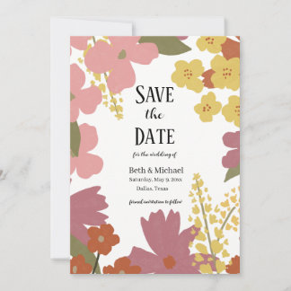Invitación Ahorro de Fecha de Flor Silvestre Colorida