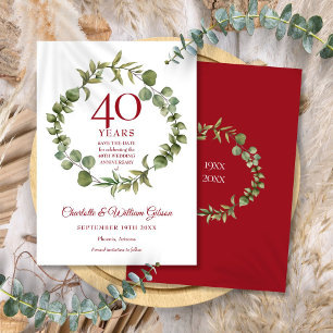 Invitación Ahorro de fecha del 40º aniversario de rubí Vegeta