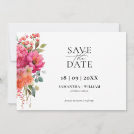 Invitación Ahorro de Fecha Floral Acuarela