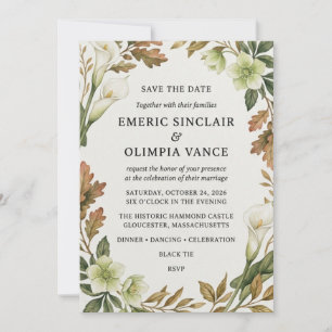 Invitación Ahorro de Lirio de Calla de Otoño en Acuarela & Ho