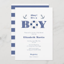 ¡Ahoy! Baby Shower De Navy Blue Y White Nautical B
