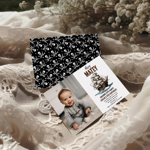 Invitación ¡Ahoy! Barco pirata 8 cumpleaños