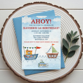 Invitación ¡AHOY! Barcos Náuticos y Fiesta de Cumpleaños Subm