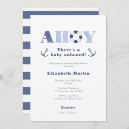 Invitación Ahoy Bebé A Bordo De Nautical Boy Baby Shower