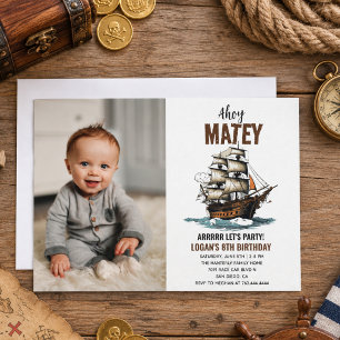 Invitación ¡Ahoy! Cumpleaños 8 del Barco Pirata