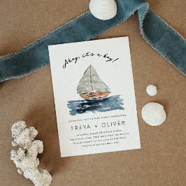 Invitación Ahoy es el Baby Shower de un chico náutico