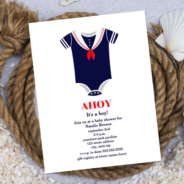 Invitación Ahoy es el Baby Shower de una demanda de marinero  (Subido por el creador)