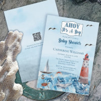 Ahoy es el faro de un niño en el océano Baby Showe